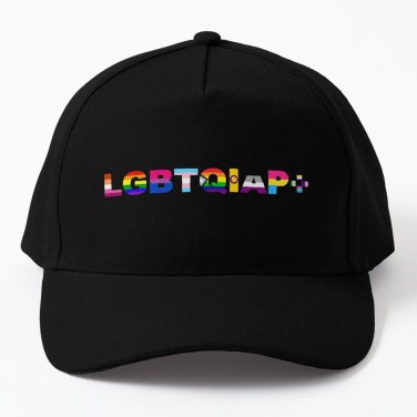 LGBTQIAP+ word art design Baseball Cap Unisex Hat Casquette Snapback
