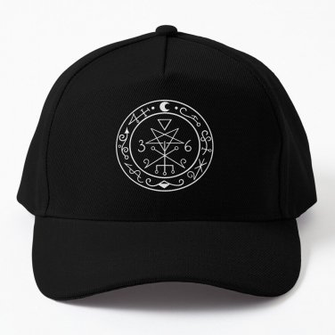 Lilith sigil white. Dark moon Goddess seal Baseball Cap Hat Casquette Snapback