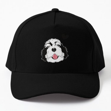 LOVE Black and White Bernedoodle Baseball Cap Unisex Hat Casquette Snapback