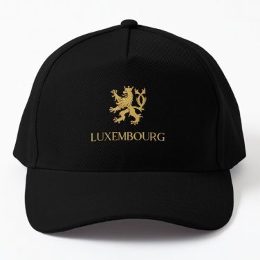Luxembourg Gold Baseball Cap Hat Black Snapback Printed Hip Hop