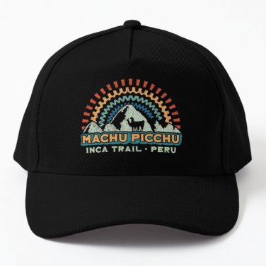 Machu Picchu Retro Inca Peru Baseball Cap Hat Snapback Black Hip Hop Czapka