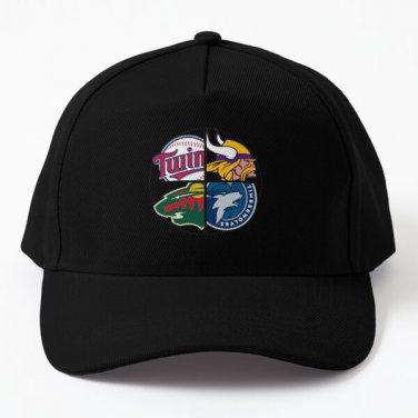 Minnesota s Quad Baseball Cap Hat Black Women Mens Snapback Casquette