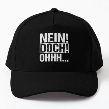 Nein Doch Ohhh Baseball Cap Casquette Hat Black Snapback