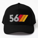 Number 56 Retro Fifty Six Years Birthd Baseball Cap Casquette Hat Mens Snapback Black