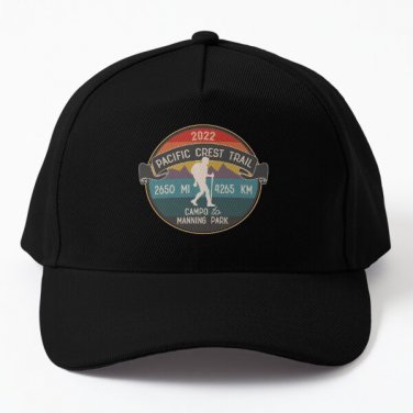 Pacific Crest Trail 2022 Hikers Baseball Cap Hat Hip Hop Snapback Casquette Black