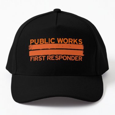 Public Works First Responder Baseball Cap Hat Black Printed Casquette Hip Hop Snapback Sun