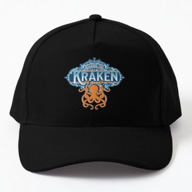 Release The Kraken Vintage Logo Baseball Cap Hat Black Czapka Printed Casquette Snapback