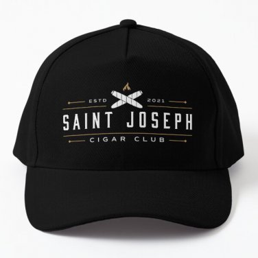 Saint Joseph Cigar Club Logo Light Baseball Cap Hat Casquette Snapback Hip Hop Black