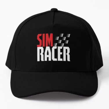Sim Racing Or Sim Racer Checkered Flag F Baseball Cap Casquette Hat Black