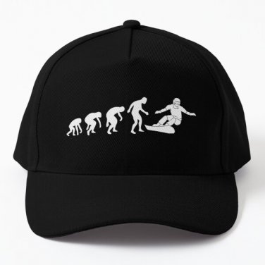 Snowboarding Evolution Baseball Cap Hat Mens Women Black Casquette