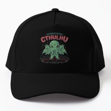 Summoning Cthulhu Cool Horror Gift Baseball Cap Hat Snapback Black Printed Hip Hop Fish