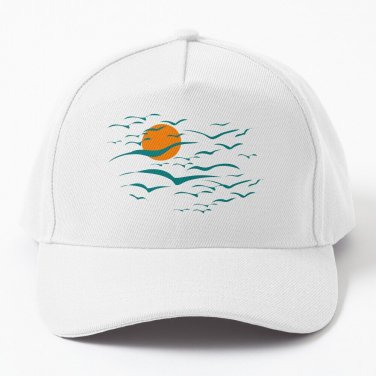 Sunset And Seagulls Baseball Cap Casquette Capsnapback Cap Golf Wear