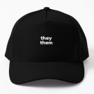 They Them Pronouns Baseball Cap Hat Black Women Casquette Mens