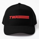 Twa Airlines Vintage Logo Baseball Cap Hat Black Women Mens Snapback Casquette