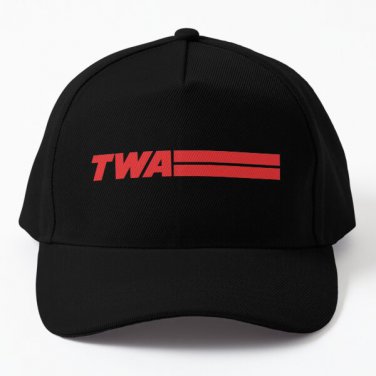 Twa Airlines Vintage Logo Baseball Cap Hat Black Women Mens Snapback Casquette