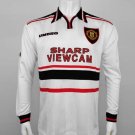 98 Retro Version Manchester United White Long sleeves