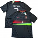 2015 Portugal Away  #7 Ronaldo  CR7 Vintage Black Kit