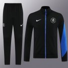 2025 26 #02 Chelsea Black Tracksuit Thailand  Jacket Uniform