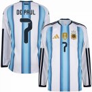 Argentina Home Long Sleeve De Paul 7  2026-2027