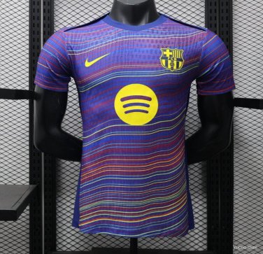 FC Barcelona Blue with Colorful Wave Stripes 25 26 Player