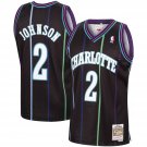 NEW Larry JOHNSON Charlotte HORNETS  Black Throwback Classics #2