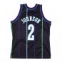 NEW Larry JOHNSON Charlotte HORNETS  Black Throwback Classics #2