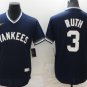New York Yankees #3 Babe Ruth Throwback  Blue
