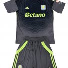 Aston Villa Black Goalkeeper  Jersey Kit   Soccer