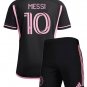 MESSI #10 Inter Miami Away Black  Jersey Kit   Soccer