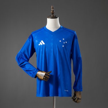 Cruzeiro 26 27 Home Long Sleeve Jersey S-4XL