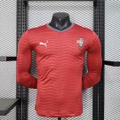 player version +$10 2026 Portugal home long sleeves soccer jersey size S-2XL