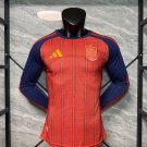 player version +$10 2026 Spain home long sleeves soccer jersey size S-4XL