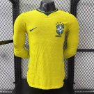 player version add+$5 2026 Brazil yellow long sleeves soccer jersey size S-3XL