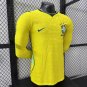 player version add+$5 2026 Brazil yellow long sleeves soccer jersey size S-3XL
