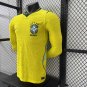 player version add+$5 2026 Brazil yellow long sleeves soccer jersey size S-3XL
