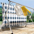 SOGA 2.0m Portable Standing Clothes Drying Rack Foldable Space-Saving Laundry Holder 3 Poles SOGA 2.0m Portable Standing Clothes Drying Rack Foldable Space-Saving Laundry Holder 3 Poles