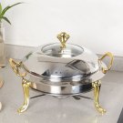 SOGA Stainless Steel Round Chafing Dish Gold