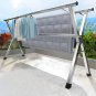 SOGA 2X 2.0m Portable Standing Clothes Drying Rack 3 Poles