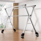 SOGA 2X 2.0m Portable Standing Clothes Drying Rack with Wheels