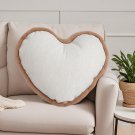 SOGA 2X 42x32cm Heart-Shaped Beige Brown Off-White Plush Polyester Pillow Cover SOGA 2X 42x32cm Heart-Shaped Beige Brown Off-White Plush Polyester Pillow Cover