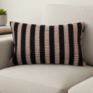 SOGA 2X 30x50cm Black & Tan Striped Rectangular Pillowcase