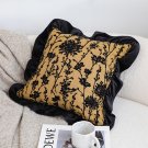 SOGA 2X 45cm Elegant Black & Gold Floral Velvet Pillowcase