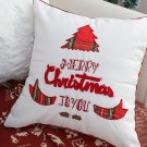 SOGA 2X 45cm Merry Christmas To You Festive White Pillowcase with Red & Green Accents
