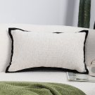 SOGA 2X 30x50cm Olive Green Minimalist Lumbar Pillowcase with Black Trim SOGA 2X 30x50cm Olive Green Minimalist Lumbar Pillowcase with Black Trim