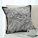 SOGA 2X 45cm Abstract Square Pillowcase with Black Edging SOGA 2X 45cm Abstract Square Pillowcase with Black Edging
