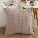 SOGA 2X 45cm Dusty Rose Cable Knit Decorative Pillowcase