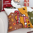 SOGA 2X 45cm Whimsical Gingerbread Man Christmas Pillowcase SOGA 2X 45cm Whimsical Gingerbread Man Christmas Pillowcase