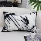 SOGA 2X 30x50cm Black & White Leopard Throw Pillowcase
