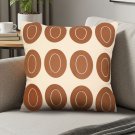 SOGA 2X 45cm Modern Cream Brown Oval Pattern Textured Pillowcase