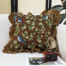 SOGA 2X 45cm Enchanted Garden Bird & Floral Ruffled Throw Pillowcase SOGA 2X 45cm Enchanted Garden Bird & Floral Ruffled Throw Pillowcase